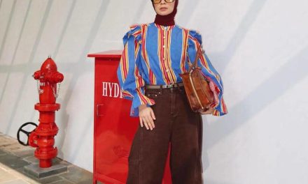 Colorful Outfit, Striped Ruffle Shirt Dan High Waist Jeans